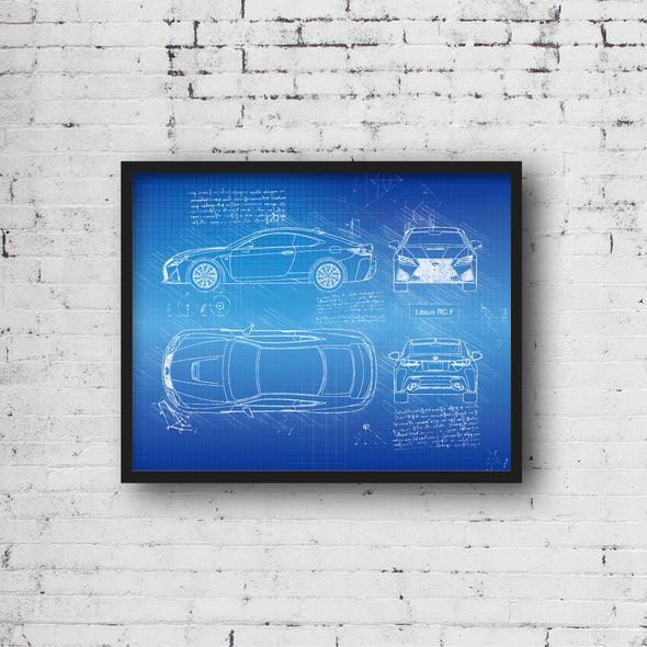 Lexus RC F (2015-Present) da Vinci Sketch Art Print (#256)