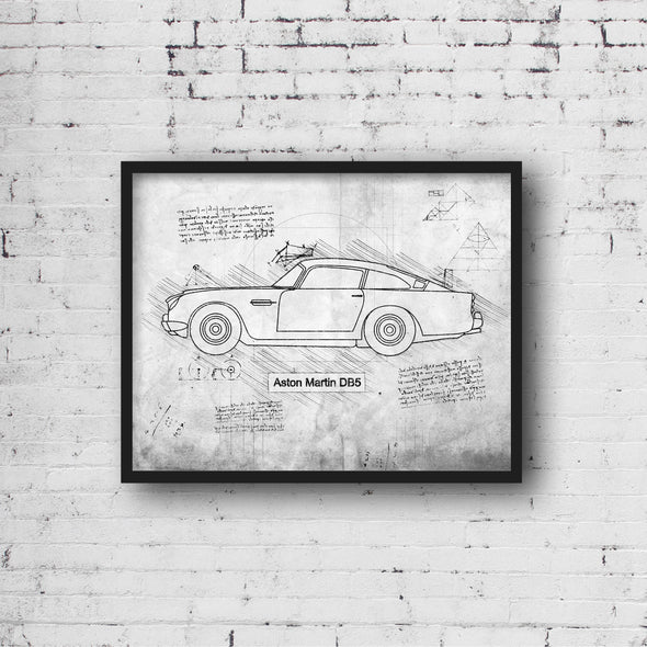 Aston Martin DB5 (1964) da Vinci Sketch Art Print (#439)