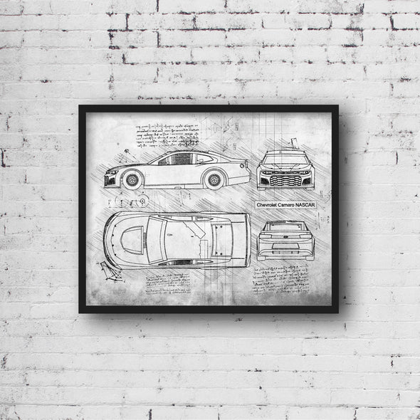 Chevrolet Camaro NASCAR (2018) da Vinci Sketch Art Print (#527)