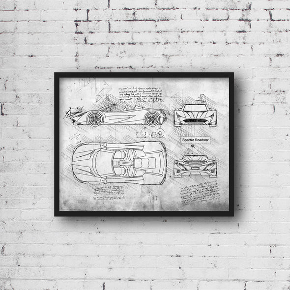 Specter Roadster (2013-18) da Vinci Sketch Art Print (#709)