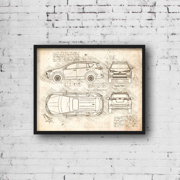 Toyota RAV4 (2016-18) da Vinci Sketch Art Print (#775)