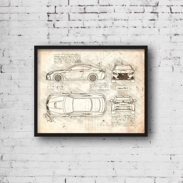 Lexus RC F (2015-Present) da Vinci Sketch Art Print (#256)