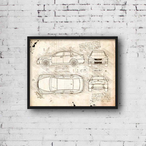 Lexus IS-F (2008-13) da Vinci Sketch Art Print (#467)